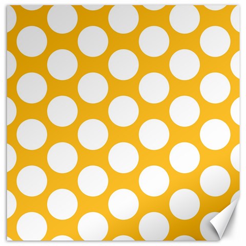 Sunny Yellow Polkadot Canvas 16  x 16  (Unframed) from ZippyPress 15.2 x15.41  Canvas - 1