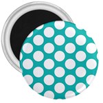 Turquoise Polkadot Pattern 3  Button Magnet