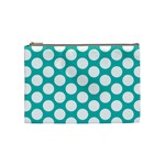 Turquoise Polkadot Pattern Cosmetic Bag (Medium)