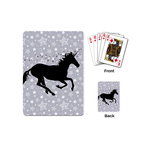Unicorn on Starry Background Playing Cards (Mini) from ZippyPress Back