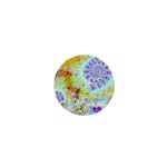 Golden Violet Sea Shells, Abstract Ocean 1  Mini Button Magnet