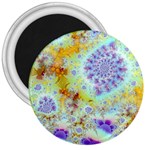 Golden Violet Sea Shells, Abstract Ocean 3  Button Magnet