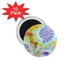 Golden Violet Sea Shells, Abstract Ocean 1.75  Button Magnet (10 pack)