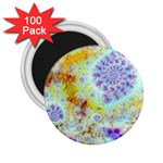 Golden Violet Sea Shells, Abstract Ocean 2.25  Button Magnet (100 pack)