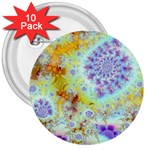 Golden Violet Sea Shells, Abstract Ocean 3  Button (10 pack)