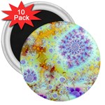 Golden Violet Sea Shells, Abstract Ocean 3  Button Magnet (10 pack)