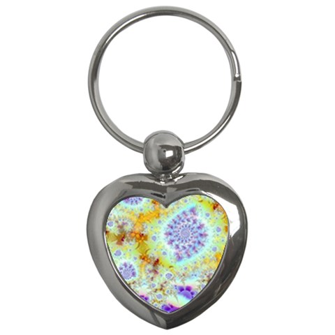 Golden Violet Sea Shells, Abstract Ocean Key Chain (Heart) from ZippyPress Front