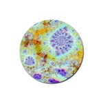 Golden Violet Sea Shells, Abstract Ocean Drink Coaster (Round)