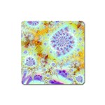 Golden Violet Sea Shells, Abstract Ocean Magnet (Square)
