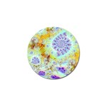 Golden Violet Sea Shells, Abstract Ocean Golf Ball Marker 4 Pack