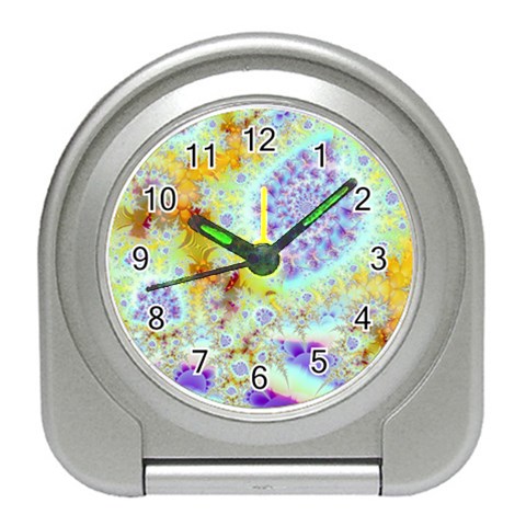 Golden Violet Sea Shells, Abstract Ocean Desk Alarm Clock from ZippyPress Front