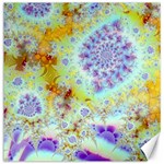Golden Violet Sea Shells, Abstract Ocean Canvas 12  x 12  (Unframed)
