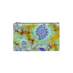 Golden Violet Sea Shells, Abstract Ocean Cosmetic Bag (Small)