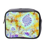 Golden Violet Sea Shells, Abstract Ocean Mini Travel Toiletry Bag (Two Sides)
