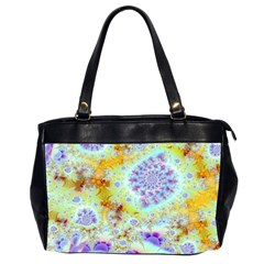 Golden Violet Sea Shells, Abstract Ocean Oversize Office Handbag (Two Sides) from ZippyPress Front