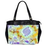 Golden Violet Sea Shells, Abstract Ocean Oversize Office Handbag (Two Sides)
