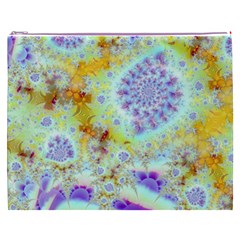Golden Violet Sea Shells, Abstract Ocean Cosmetic Bag (XXXL) from ZippyPress Front