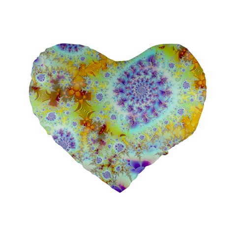 Golden Violet Sea Shells, Abstract Ocean 16  Premium Heart Shape Cushion  from ZippyPress Front