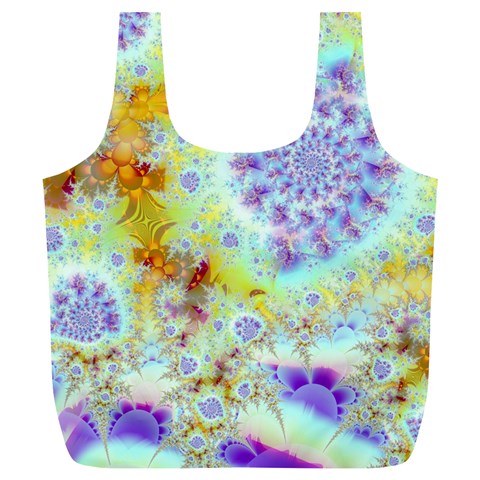 Golden Violet Sea Shells, Abstract Ocean Reusable Bag (XL) from ZippyPress Front