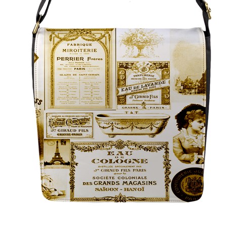 Parisgoldentower Flap Closure Messenger Bag (Large) from ZippyPress Front