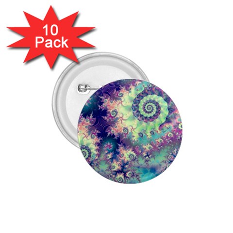Violet Teal Sea Shells, Abstract Underwater Forest 1.75  Button (10 pack)  from ZippyPress Front