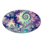 Violet Teal Sea Shells, Abstract Underwater Forest Magnet (Oval)