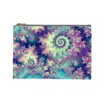 Violet Teal Sea Shells, Abstract Underwater Forest Cosmetic Bag (Large)