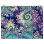 Violet Teal Sea Shells, Abstract Underwater Forest Cosmetic Bag (XXXL)