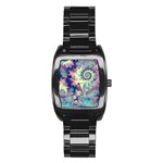 Violet Teal Sea Shells, Abstract Underwater Forest Men s Stainless Steel Barrel Analog Watch