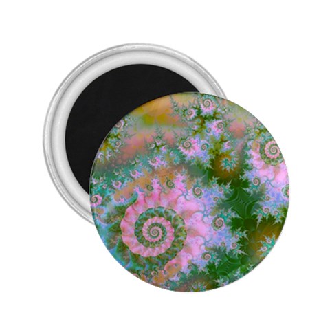 Rose Forest Green, Abstract Swirl Dance 2.25  Button Magnet from ZippyPress Front