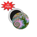 Rose Forest Green, Abstract Swirl Dance 1.75  Button Magnet (10 pack)