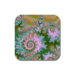 Rose Forest Green, Abstract Swirl Dance Drink Coasters 4 Pack (Square)