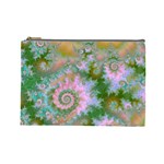 Rose Forest Green, Abstract Swirl Dance Cosmetic Bag (Large)