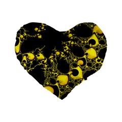 Special Fractal 04 Yellow 16  Premium Heart Shape Cushion  from ZippyPress Front