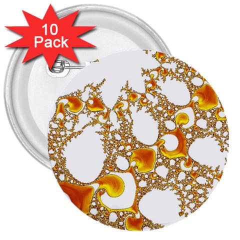 Special Fractal 04 Orange 3  Button (10 pack) from ZippyPress Front