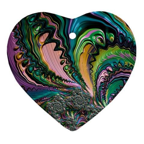 Special Fractal 02 Purple Heart Ornament from ZippyPress Front