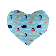 Fun Fish of the Ocean 16  Premium Heart Shape Cushion  from ZippyPress Front