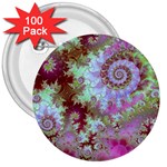 Raspberry Lime Delight, Abstract Ferris Wheel 3  Button (100 pack)