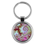 Raspberry Lime Delight, Abstract Ferris Wheel Key Chain (Round)