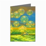 Golden Days, Abstract Yellow Azure Tranquility Mini Greeting Card