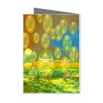 Golden Days, Abstract Yellow Azure Tranquility Mini Greeting Card (8 Pack)