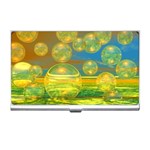 Golden Days, Abstract Yellow Azure Tranquility Business Card Holder