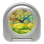 Golden Days, Abstract Yellow Azure Tranquility Desk Alarm Clock