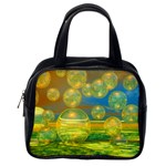 Golden Days, Abstract Yellow Azure Tranquility Classic Handbag (One Side)
