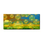 Golden Days, Abstract Yellow Azure Tranquility Hand Towel