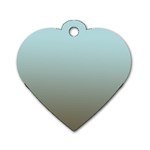 Blue Gold Gradient Dog Tag Heart (Two Sided)
