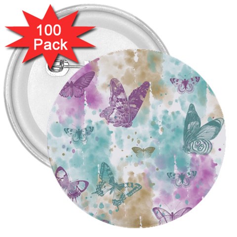 Joy Butterflies 3  Button (100 pack) from ZippyPress Front