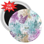 Joy Butterflies 3  Button Magnet (100 pack)