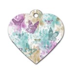 Joy Butterflies Dog Tag Heart (One Sided) 