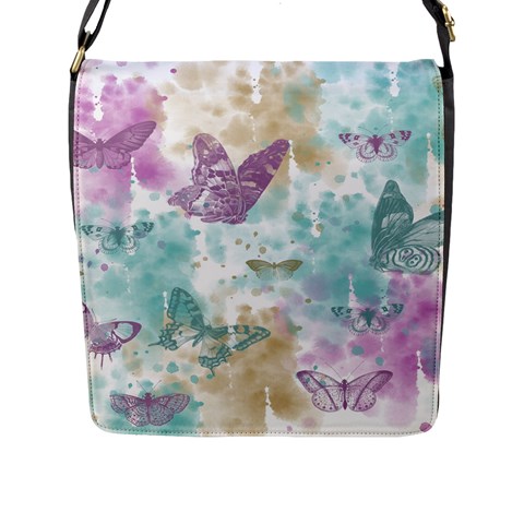 Joy Butterflies Flap Closure Messenger Bag (Large) from ZippyPress Front